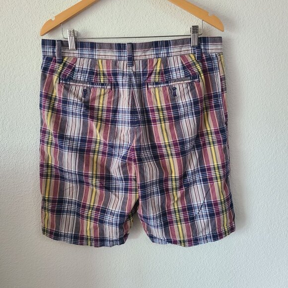 Banana Republic US Size 34 100% Cotton Plaid Multicolored Shorts 10" Inseam - Picture 5 of 12